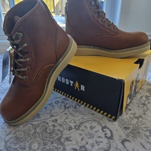 Men's Brown Work Boots - Lace-Up Ankle Boots